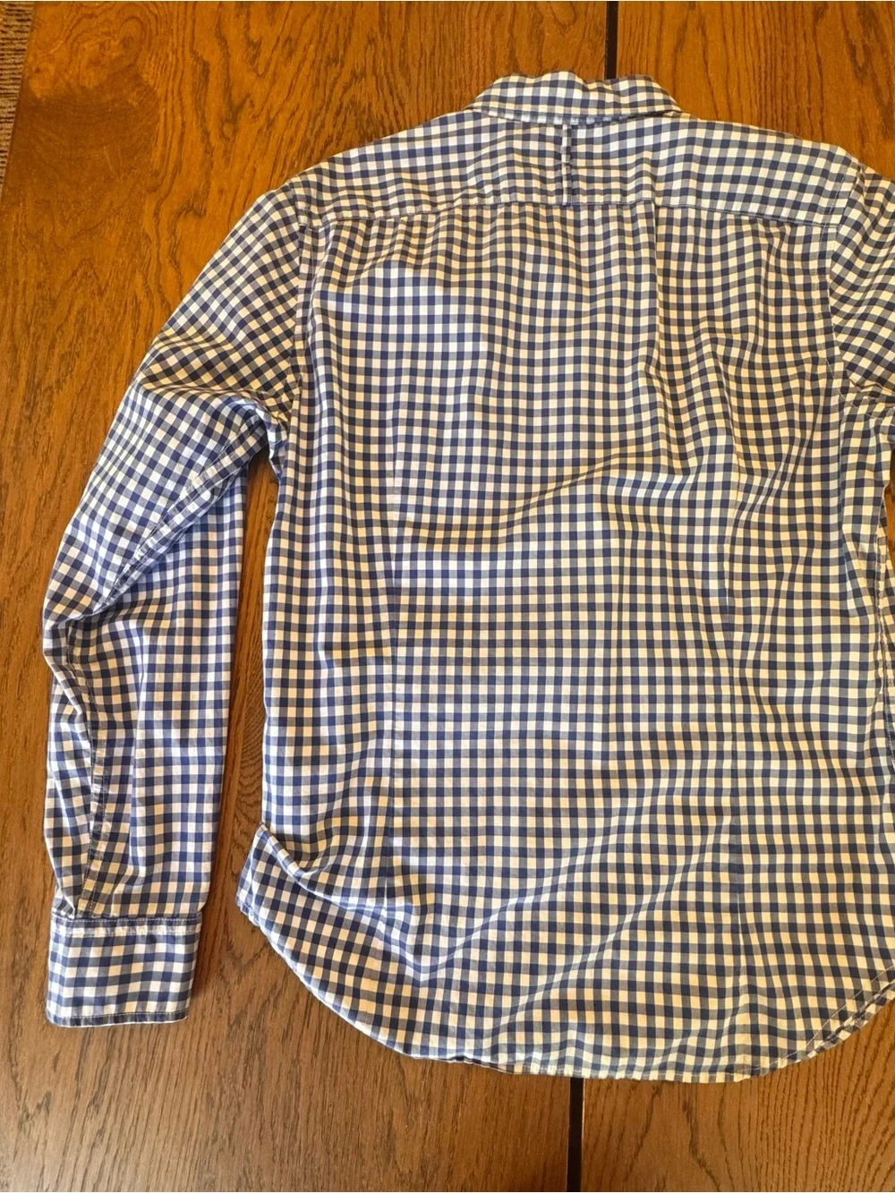 Banana Republic Shirt Mens M Blue Cotton Gingham Grant Preppy Business Casual